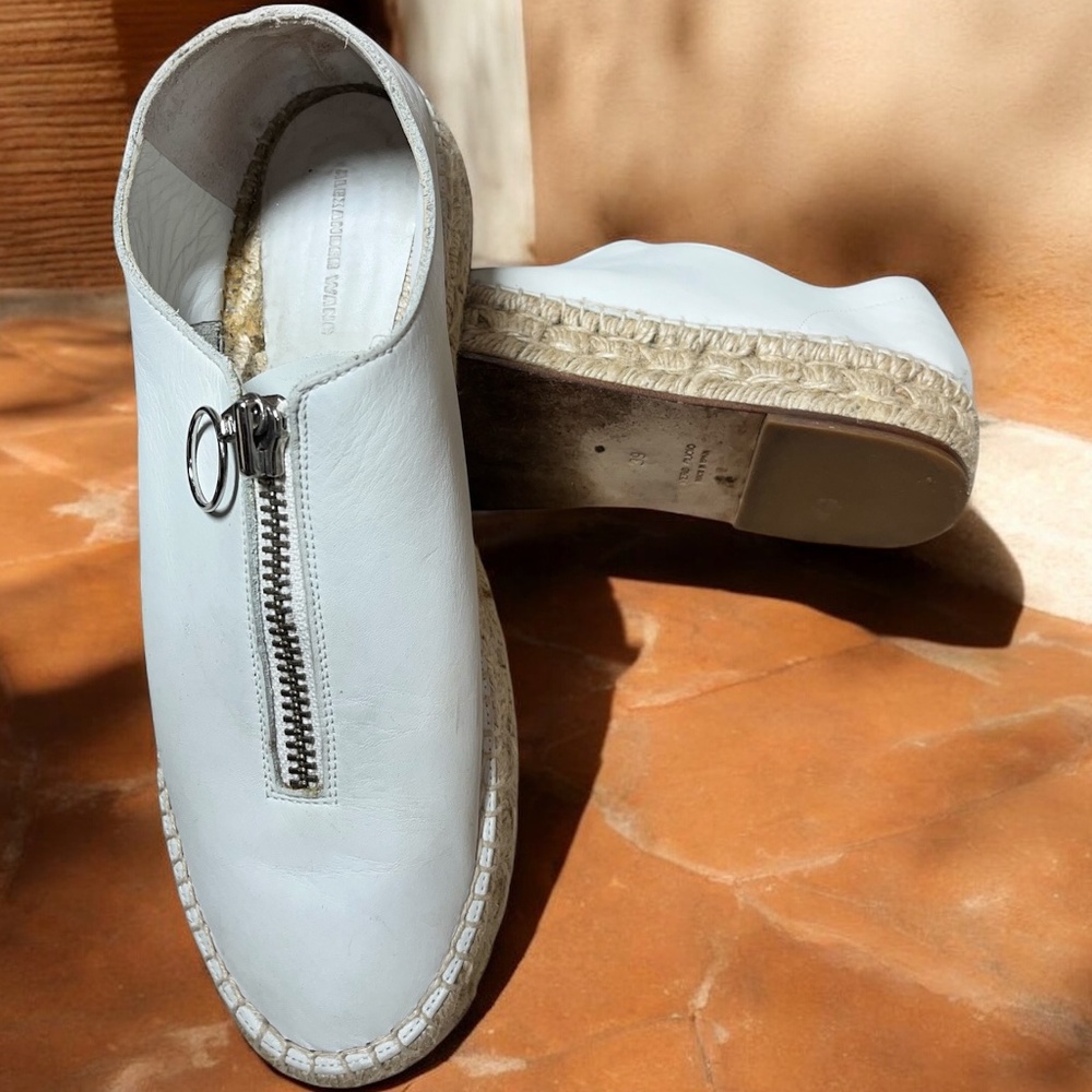 Alexander Wang Devon Leather Zip Front Espadrille… - image 7